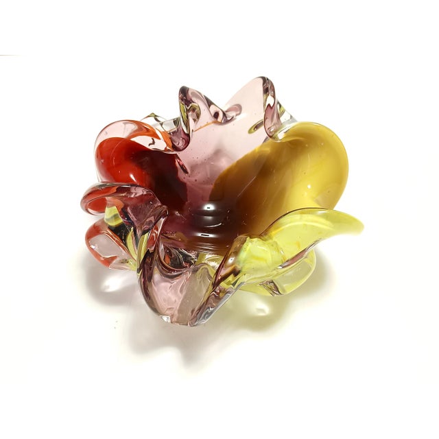 Large Polychrome Murano Glass Ashtray attributed to Toso, Italy, 1960s For Sale - Image 9 of 16