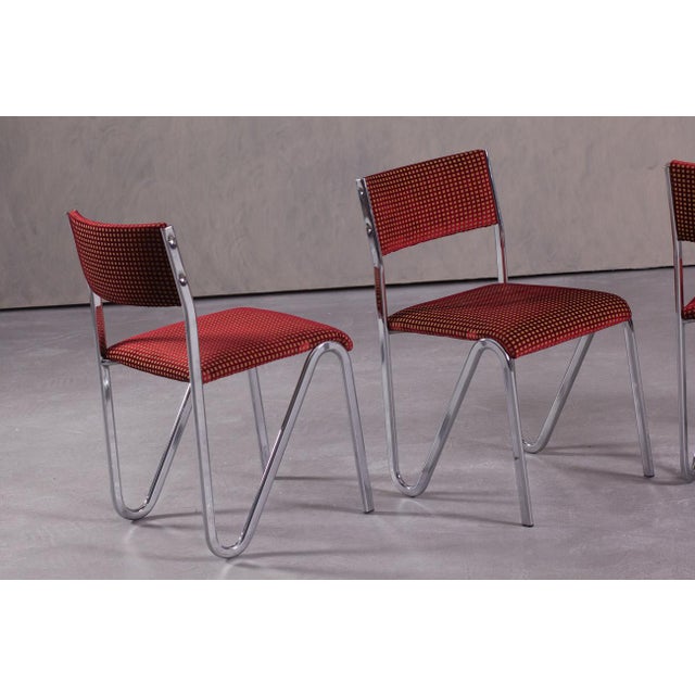 Orange Vintage Steel Stacking Chairs, Germany, 1980s, Set of 4 For Sale - Image 8 of 13