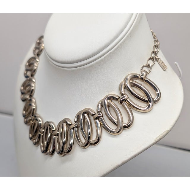 Vintage Signed Monet Goldtone Link Collar Necklace, 1956 Ad Piece For Sale In Philadelphia - Image 6 of 10