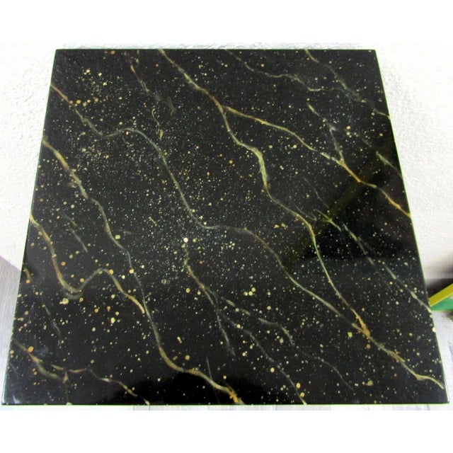 1980s Castilian Imports Tall Gold Urn Drape Rope Green Pedestal Plant Stand For Sale - Image 11 of 12