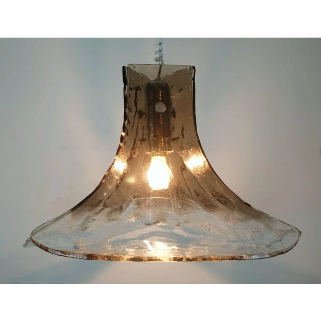 Mid-Century Modern Large Mid-Century Modern Pendant Lamp in Ice Glass from Kalmar Franken KG, 1960s For Sale - Image 3 of 11