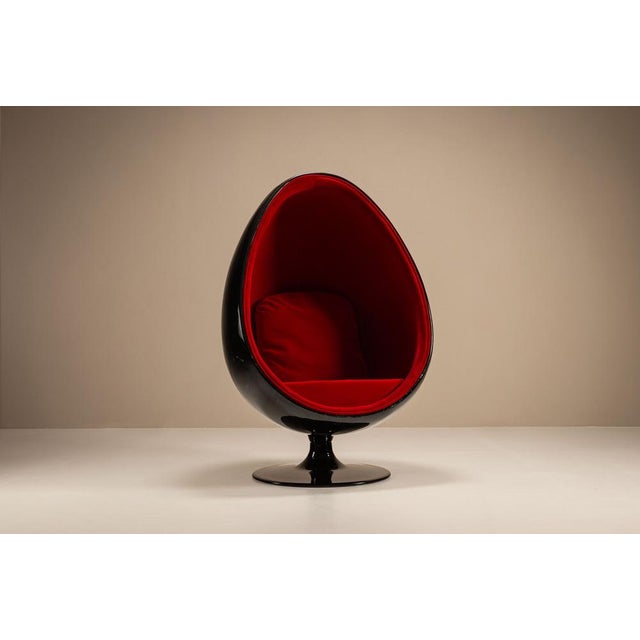 Egg Pod Chair in Black and Red by Eero Aarnio, 1960s For Sale - Image 17 of 17