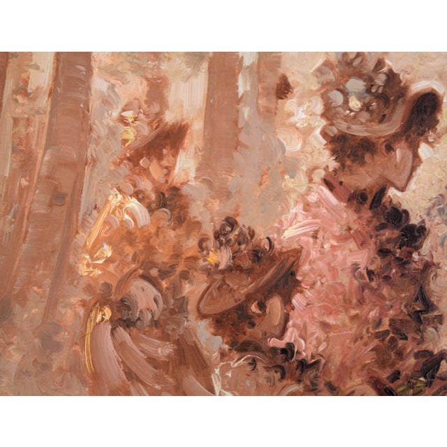 Late 20th Century French Ladies on the Boulevard - Figurative Landscape For Sale - Image 5 of 8