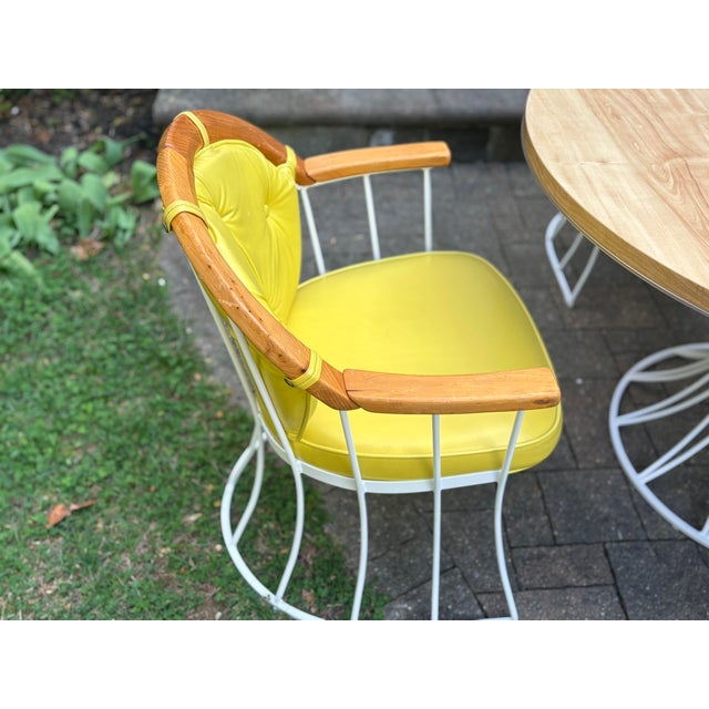1960s Max Stout Sculptural Wrought Iron Patio Dining Set – Round Table + 4 Hoop Chairs, Atomic Modern For Sale - Image 10 of 14