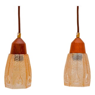 Pendant Lamps in Glass from Pukeberg, Sweden, 1960s, Set of 2 For Sale