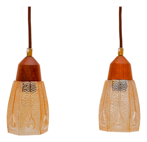 Pendant Lamps in Glass from Pukeberg, Sweden, 1960s, Set of 2