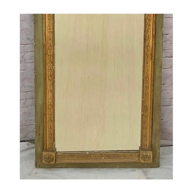 Wood 18th Century Antique French Trumeau Mirror in Gilt Wood, Neoclassical For Sale - Image 7 of 12
