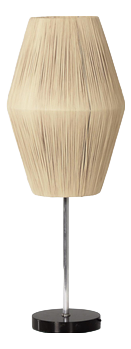 VintageTable Lamp with Raffia Shade and Black Marble Base, 1960s