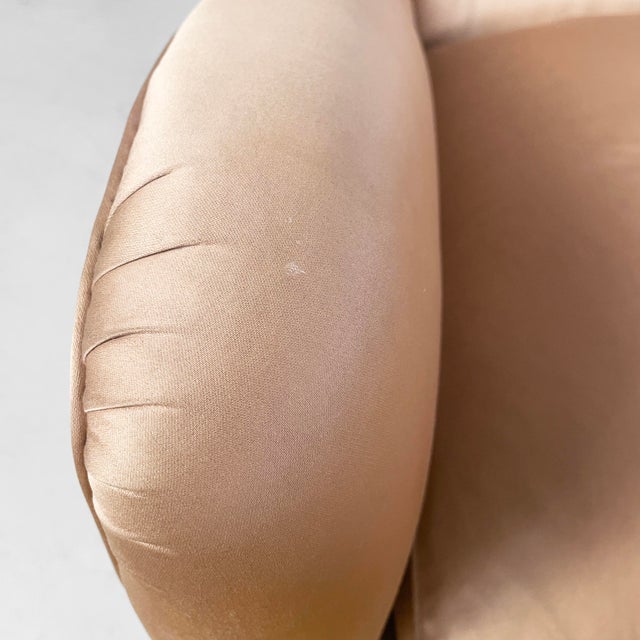 Mid-Century Modern Italian Lounge Chairs in Wood and Pink and Beige Silk, 1940s, Set of 2 For Sale - Image 15 of 18
