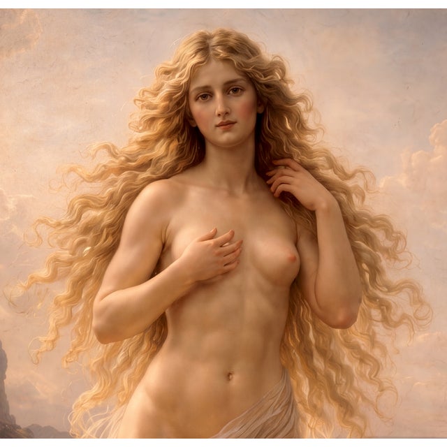 Atelier Aria Lumae Venus in a Quiet Sea Original Classical Realism Fine Art Gallery Board Print For Sale - Image 4 of 14