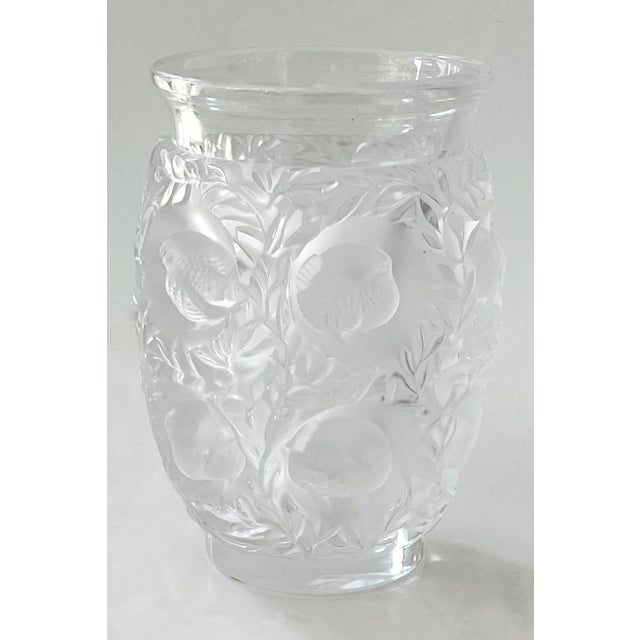 Lalique Antique Rene Lalique 1939 Design Bagatelle Vase of High Relief Sparrows in Foliage For Sale - Image 4 of 11