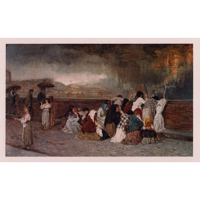 Gioacchino Toma, The Ash Rain of Mount Vesuvius, 19th Century, Oil on Canvas, Framed For Sale - Image 12 of 12