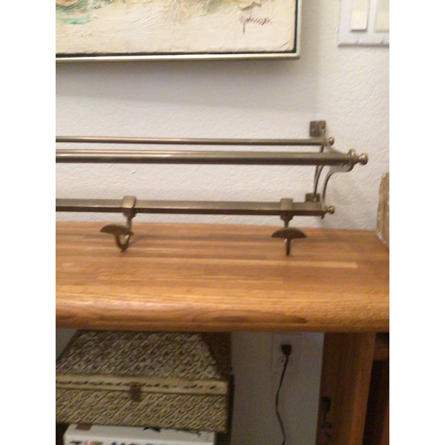 1980s Restoration Hardware Brass Wall Mount Suitcase and Coat Rack For Sale - Image 5 of 12
