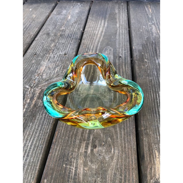 Mid Century Murano olle Art Glass Bowl For Sale - Image 9 of 13
