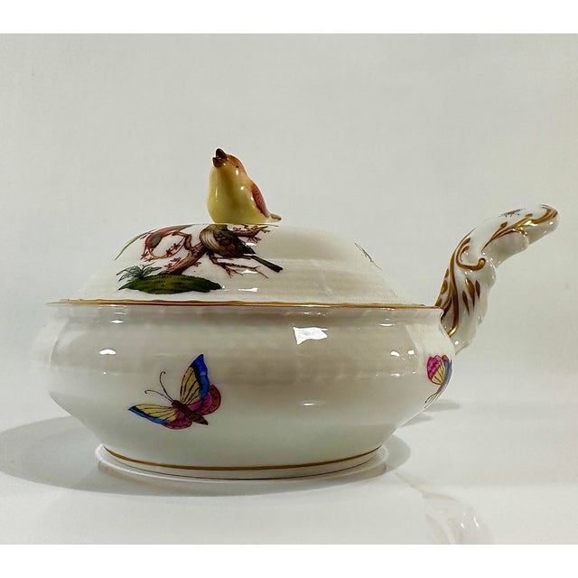 Herend Herend, Lady Rothschild Pattern, Birds & Pearls, Lidded Patty Pan For Sale - Image 4 of 12