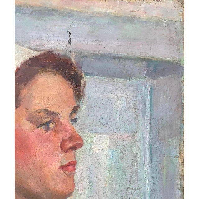 Realism 1970s Oil Portrait: Soviet Woman, Sokolovsky, 1970s 43-37 For Sale - Image 3 of 6
