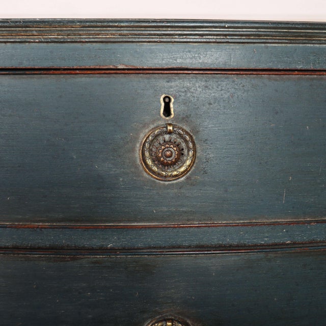 Wood English Painted Bow Front Chest of Drawers For Sale - Image 7 of 11