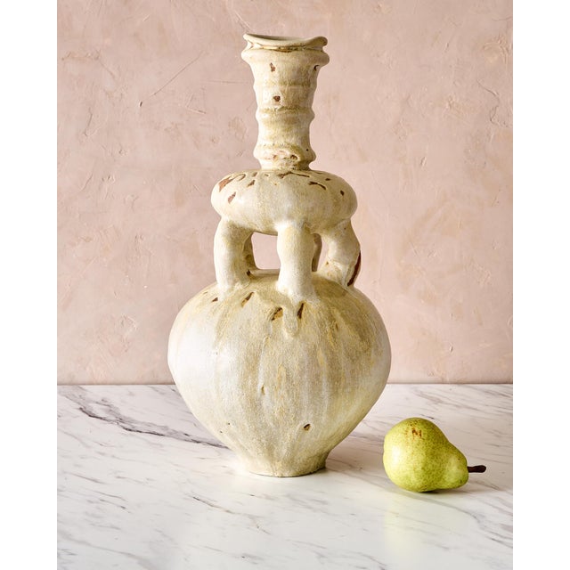 Handmade Mediterranean "Fig Vase 8" Glazed Stoneware by Canoa Lab for TRNK From Deriva Y Trampa Series For Sale - Image 4 of 10