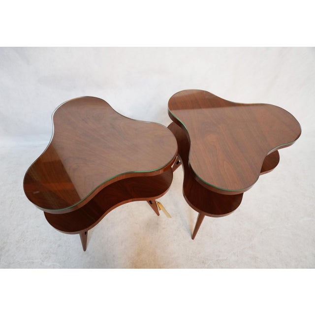 1950s Pair of Mid-Century Three Leaf Clover / Cloud Side Tables For Sale - Image 5 of 18
