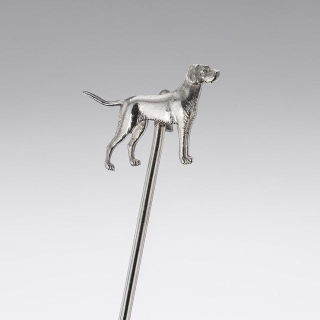 20th Century Silver Cased Cocktail Picks with Dog Breed Motif, 1934, Set of 6 For Sale - Image 4 of 11