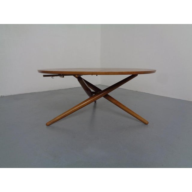 Sofa or dining table with exceptionally beautiful grain by Jürg Bally for Wohnhilfe Zurich. Adjustable in height from...