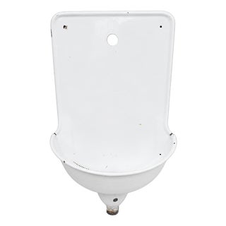 Mid-Century Modern Sculptural Wall-Mounted Enamel Basin, 1950s For Sale