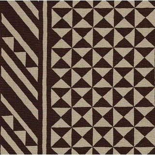 Schumacher Nuba Fabric in Brown On Natural For Sale
