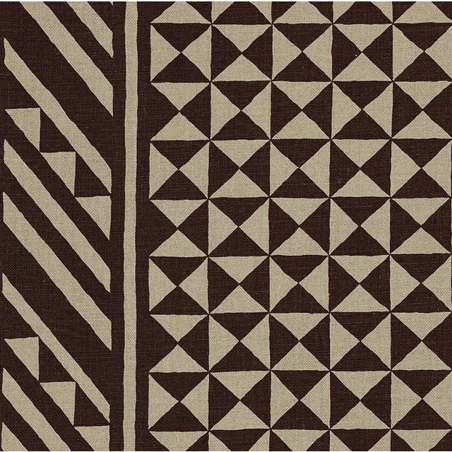 Schumacher Nuba Fabric in Brown On Natural For Sale