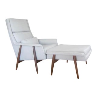 Vintage Mid Century Folke Ohlsson for Dux Lounge Chair and Ottoman For Sale
