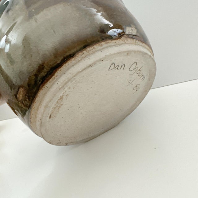 Beautiful Vintage Dan Ogburn Studio Pottery Lidded Jar (April 1984) For Sale - Image 10 of 12
