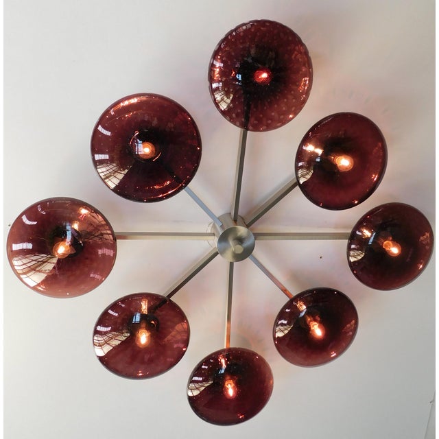 Not Yet Made - Made To Order 21st Century Otto Satin Nickel Amethyst Bubbles Murano Glass Flush Mount by Fabio LTD For Sale - Image 5 of 6