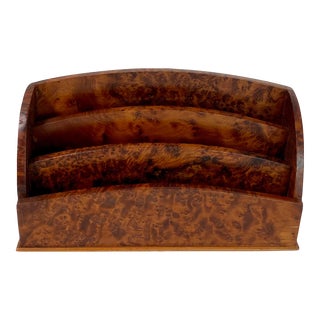 Vintage Burlwood Mail Holder For Sale