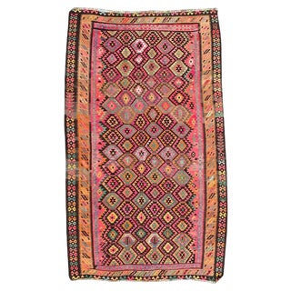 Large Vintage Turkish Kilim Rug, 1980s For Sale