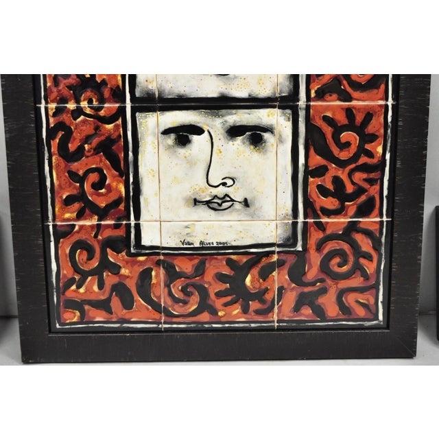 Modern Pablo Picasso Style Ceramic Tile Wall Art Set, Victor Alves 2009 - 3 Pieces For Sale - Image 4 of 12