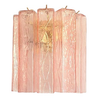 Pink Squared Murano Glass Wall Sconce by Simoeng For Sale