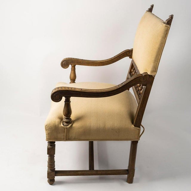 Large Napoleon III Henry II Style Armchair, 19th Century For Sale - Image 6 of 8