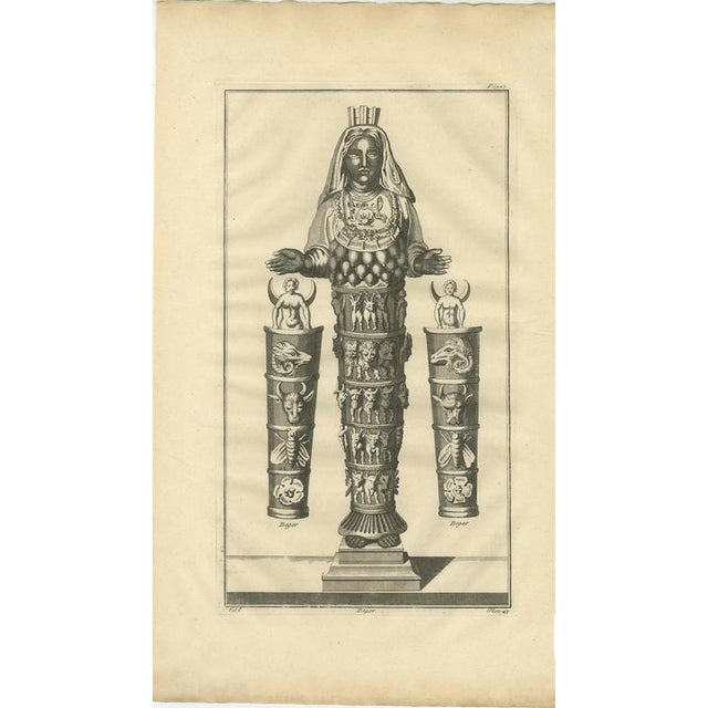 This original early eighteenth-century copper engraving depicts the famed Diana of the Ephesians (Artemis of Ephesus), one...