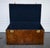 Vintage Hand-Dyed Brown Leather Lockable Storage Steamer Trunk For Sale - Image 3 of 18