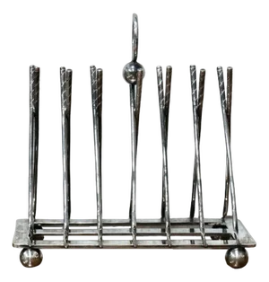 Art Deco Silver Plate Golf Toast Rack, 1920s