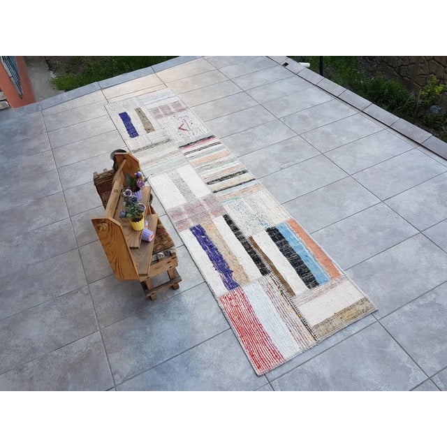 Turkish Mid 20th Century Natural Kitchen Decor Runner For Sale - Image 3 of 10