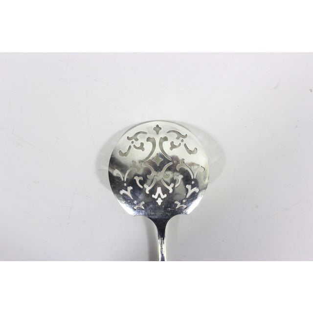 1917 Silver Plated Tomato Server Spoon, Adam Oneida Community Plate Pattern Vintage Large Slotted Serving For Sale - Image 10 of 10