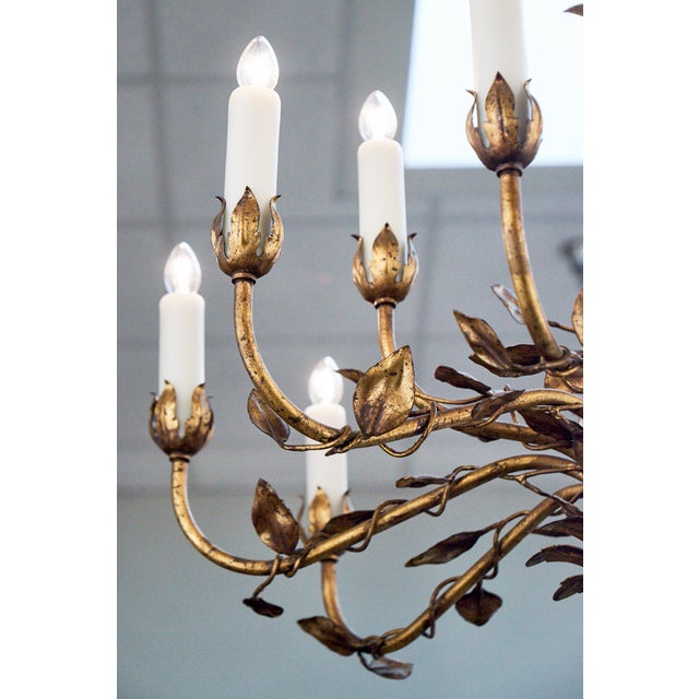 Vintage Gold Leaf Tole Chandelier Chairish