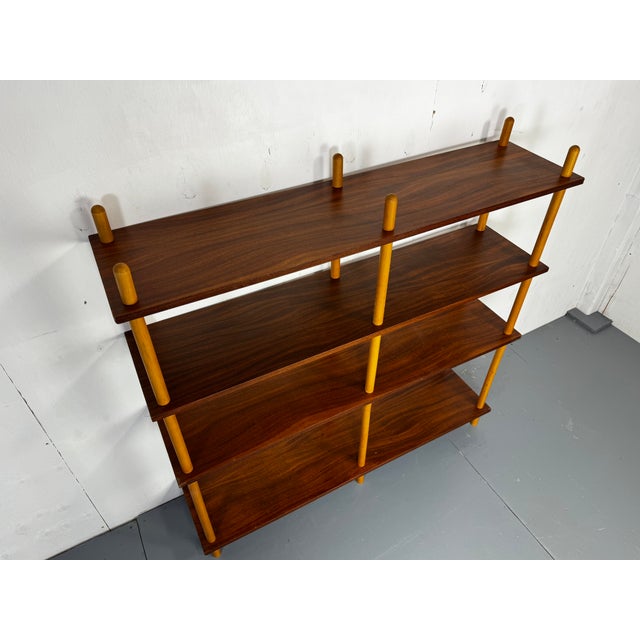 Mid-Century Modernist Sticks Wall Cabinet or Stokken kast designed and made in the 1950s Beech sticks and teak shelves....