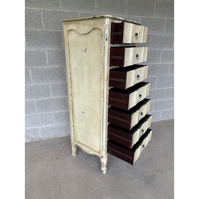 Country French Style 7 Drawer Lingere Chest For Sale - Image 4 of 9