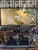 Two Spoleto Chairs and One Piece of Art (Painted Cranes With Gilding on a Wood Panel) For Sale