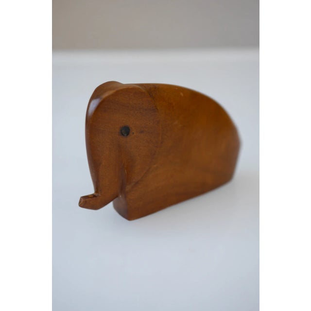 Mid-Century Scandinavian Modern Carved Teak Elephant Figurine, Denmark For Sale - Image 6 of 12