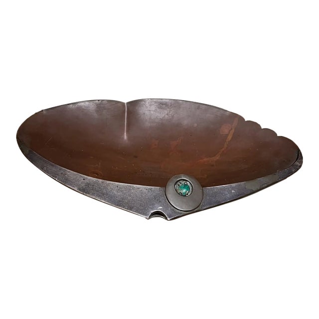 1950s Los Castillo Decorative Bronze Fish Shaped Bowl Taxco Mexico For Sale