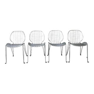 Vintage Metal Wire Chairs With Hairpin Legs - Set of 4 For Sale