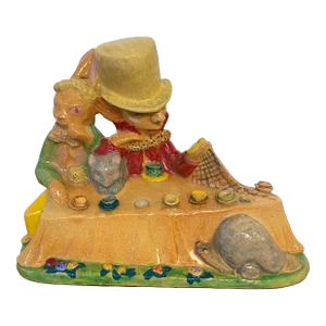 Ceramic Sculpture by Edris Eckhardt “Mad Hatter’s Tea Party” Alice in Wonderland