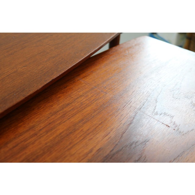 Maroon Vintage Danish Teak Nesting Tables from Møbelintarsia, 1960s, Set of 3 For Sale - Image 8 of 12